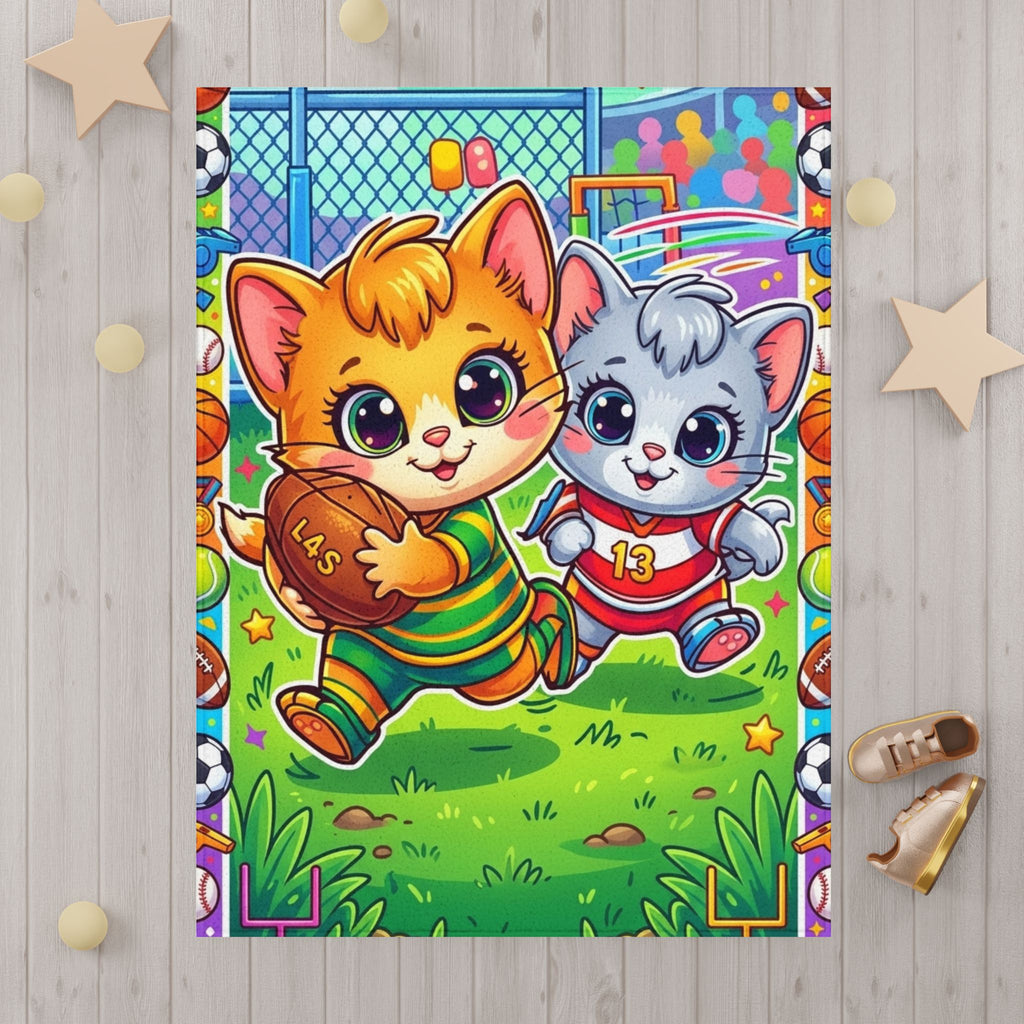 Cute Kittens Sports Toddler Blanket — Cozy Playtime & Nap Throw for Kids