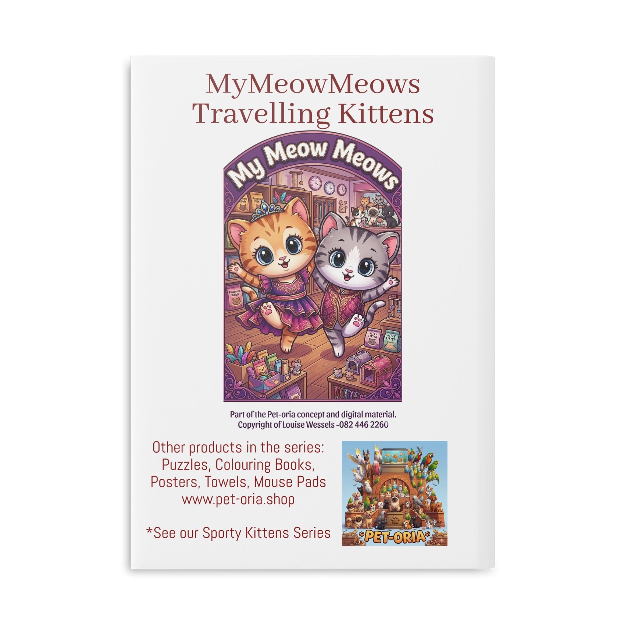 Travelling Kittens Hardcover Notebook — 'MyMeowMeows Travelling Kittens' Puffy-Cover Journal