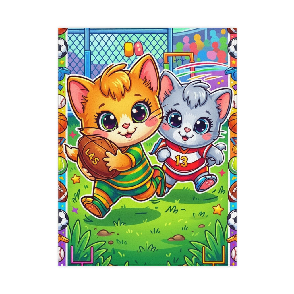 Cute Kittens Sports Toddler Blanket — Cozy Playtime & Nap Throw for Kids