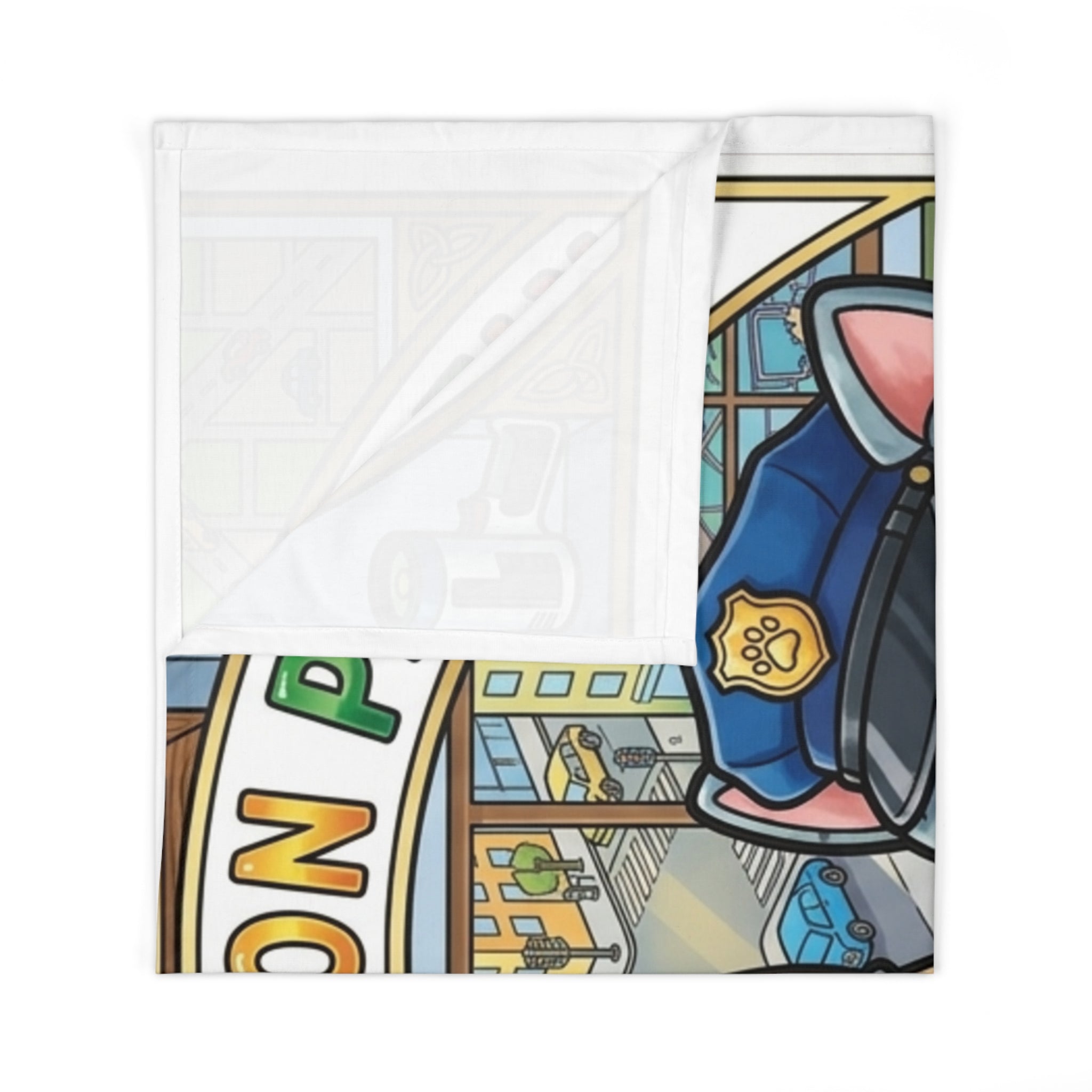 Kittens on Patrol Baby Swaddle Blanket — Cute Police Cat Nursery Swaddle