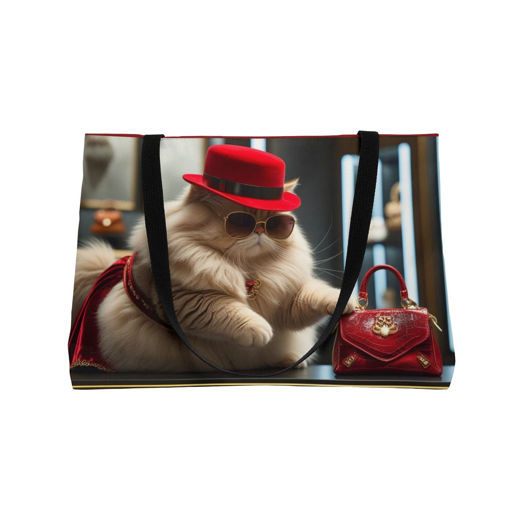 Chic Cat Weekender Tote — Luxury Fashionista Cat Print Travel Bag