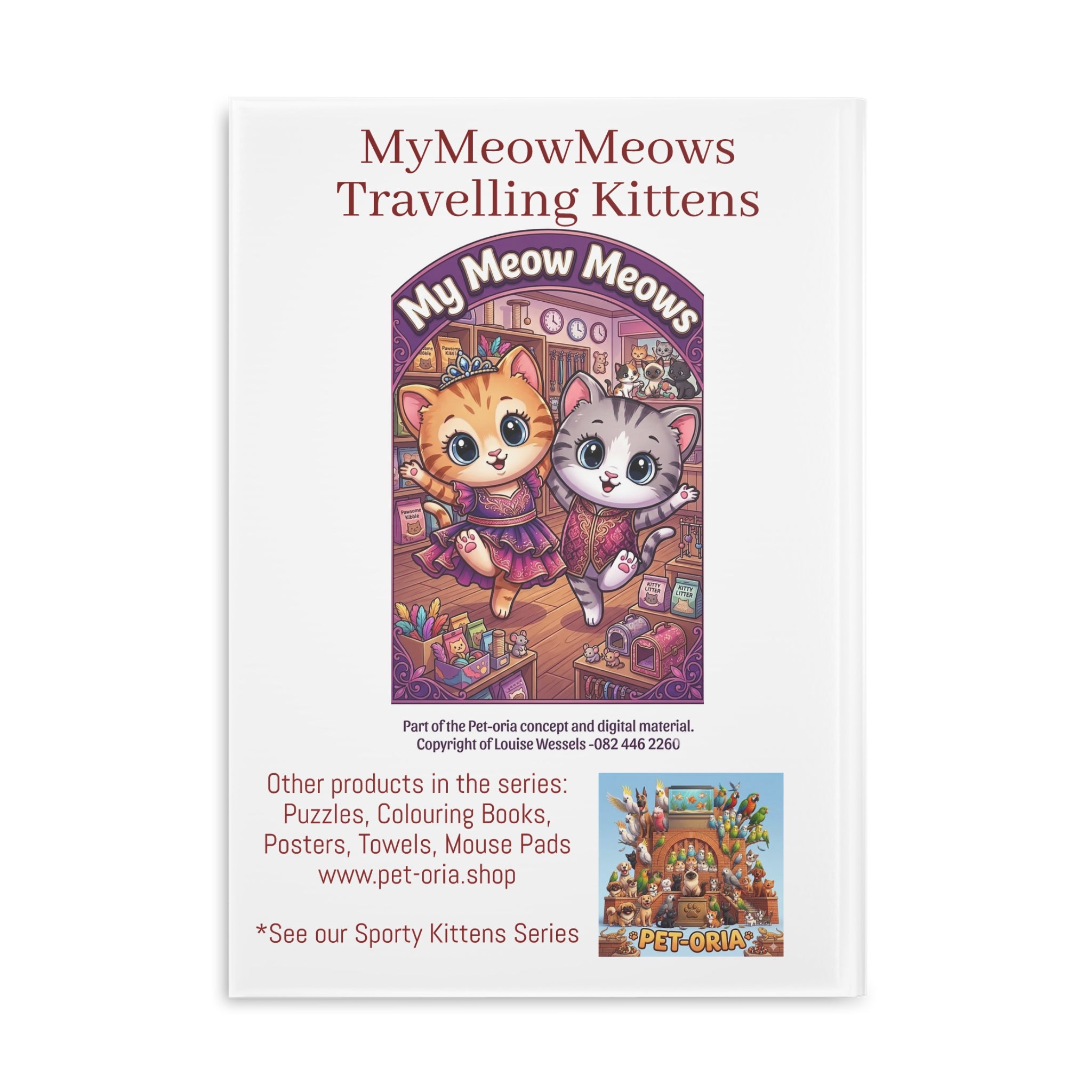 Travelling Kittens Hardcover Notebook — 'MyMeowMeows Travelling Kittens' Puffy-Cover Journal