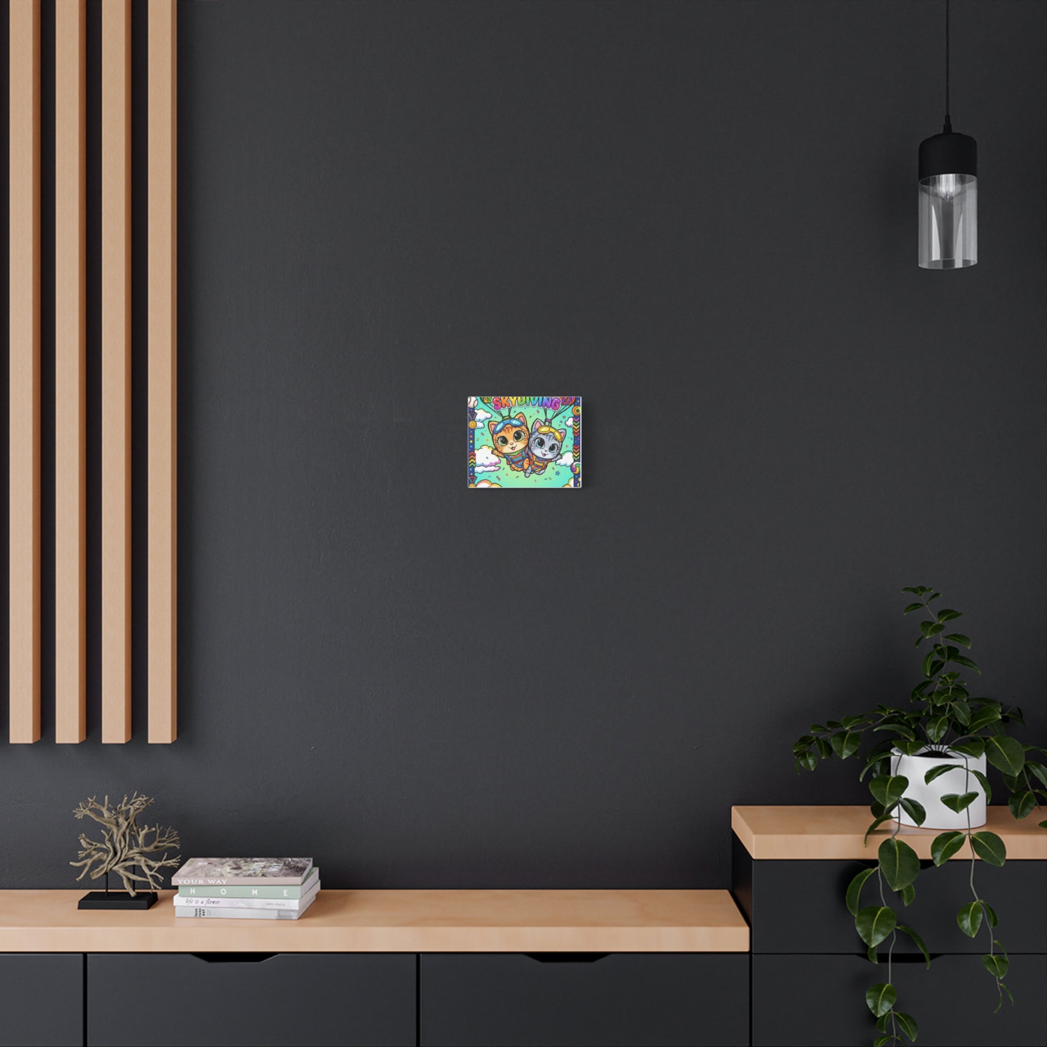 Skydiving Kittens Canvas Art — Cute Cat Adventure Wall Decor