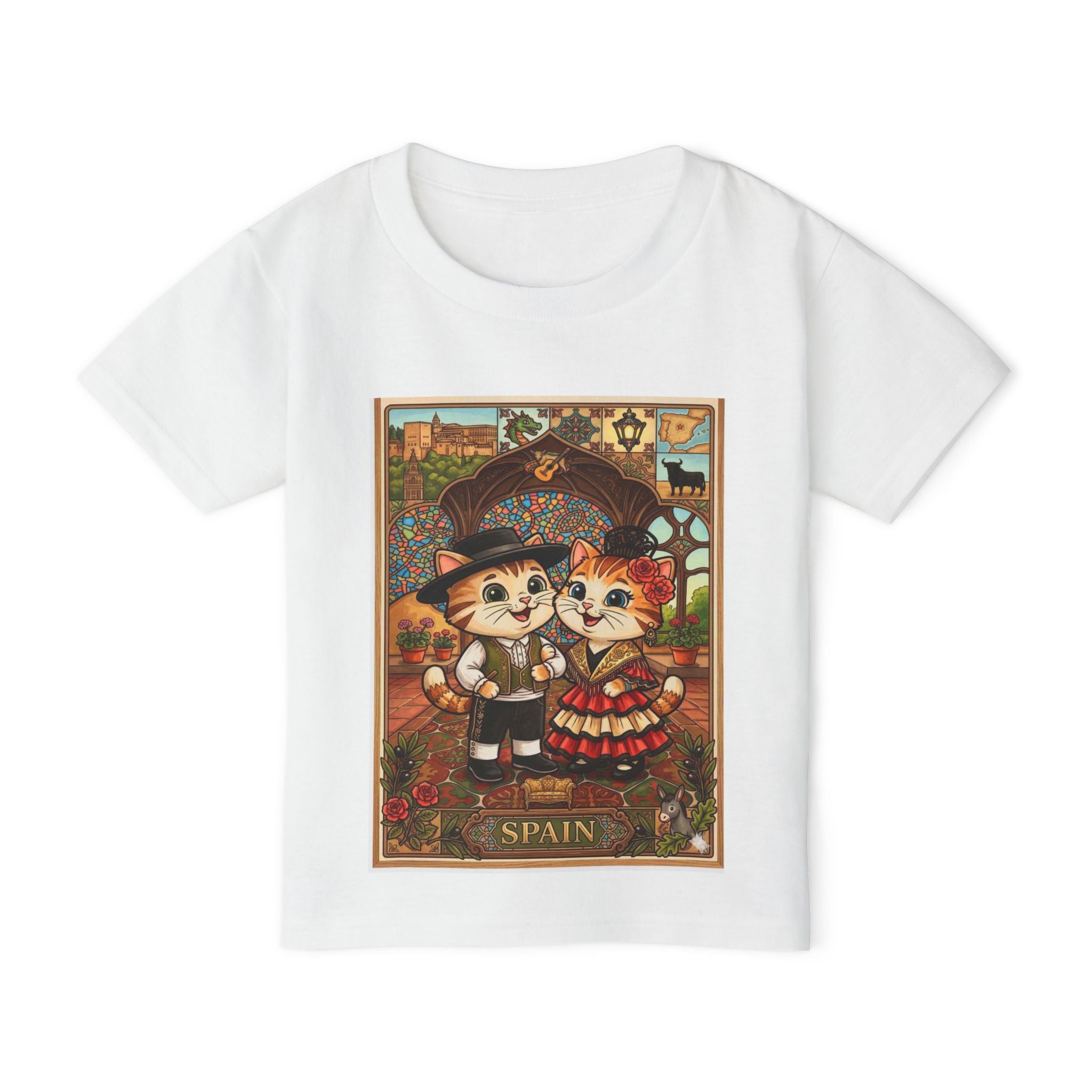 Toddler T-Shirt — Cute Spanish Cats in Flamenco Costume “Spain”