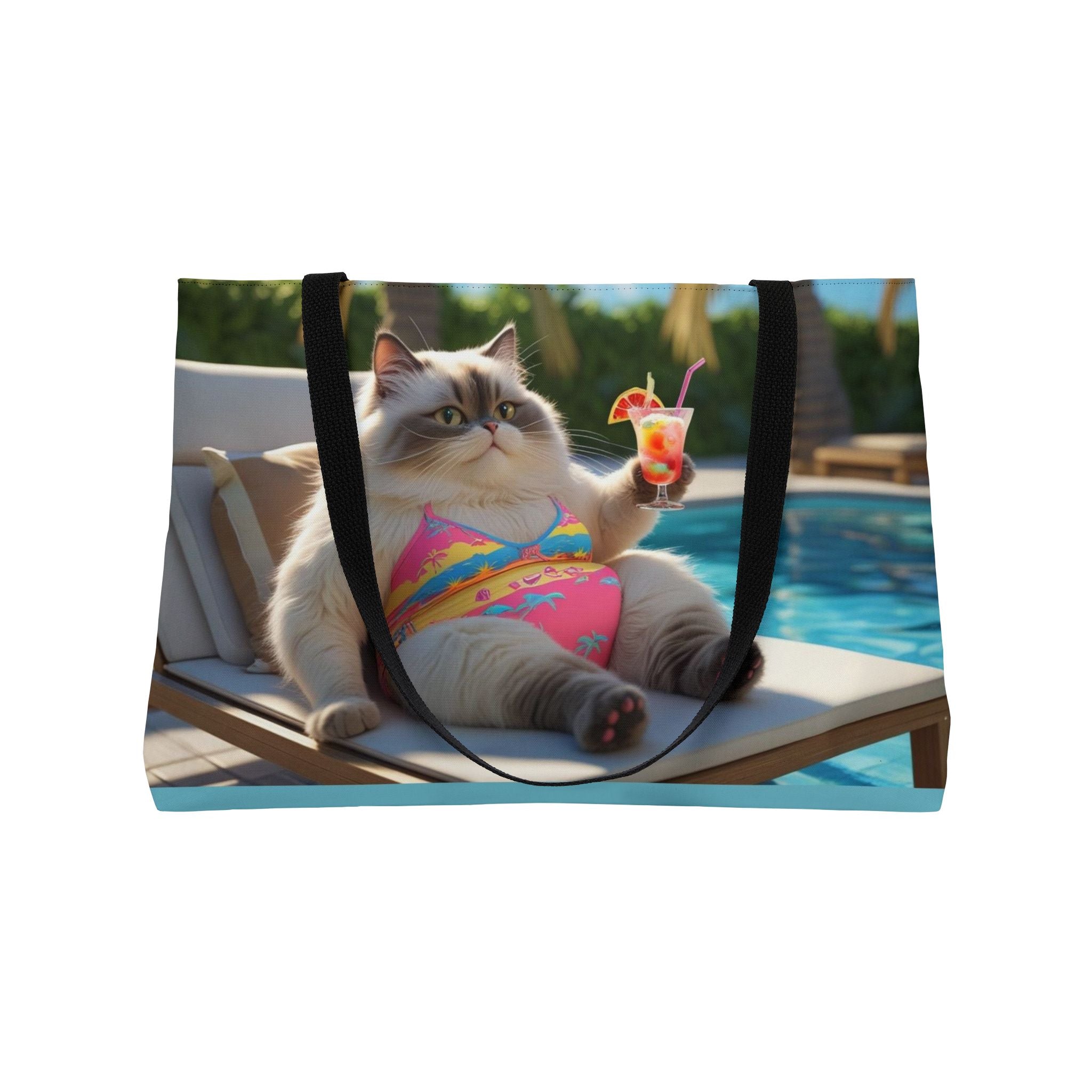 Chic Cat Weekender Tote — Luxury Fashionista Cat Print Travel Bag