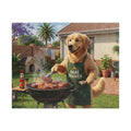 Golden Retriever BBQ Jigsaw Puzzle — 'Baas Braaier' Grilling Dog Puzzle (110–1014 pcs)